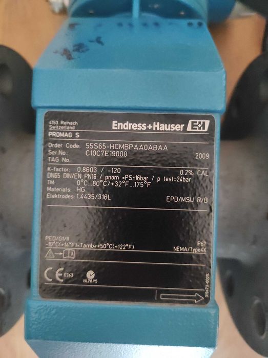 Електромагнітний витратомір Endress Hauser Promag 55S65 DN65