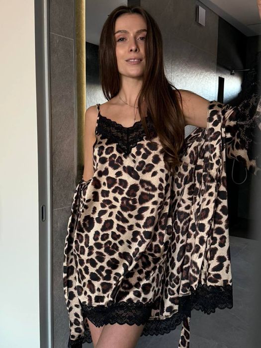 Халат , шовкова Сорочка, ночнушка, набір, комплект