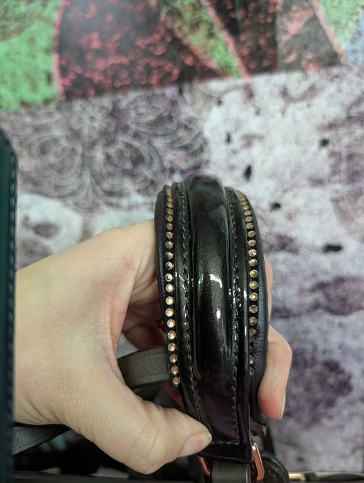 Ogłowie brązowe full z cyrkoniami lakierowane