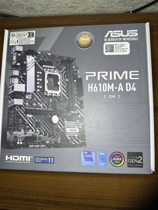 Нова Материнська плата ASUS PRIME H610M-A D4