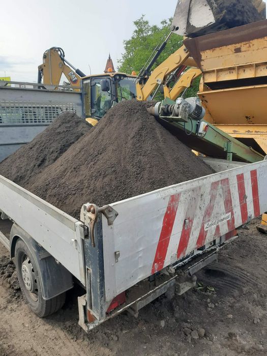 Ziemia ogrodowa przesiewana, piasek, żwir, suchy beton, kruszywo