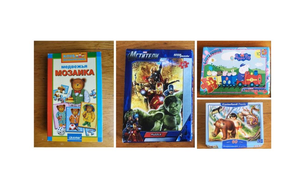 детские пазлы паззлы мозаика Мстители Peppa Pig Свинка Пепа Маугли