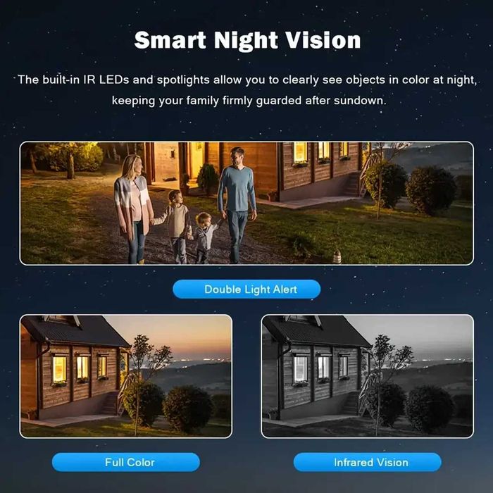 D65-Câmara de segurança IP triplo Câmara, 12MP HD, deteção movimento