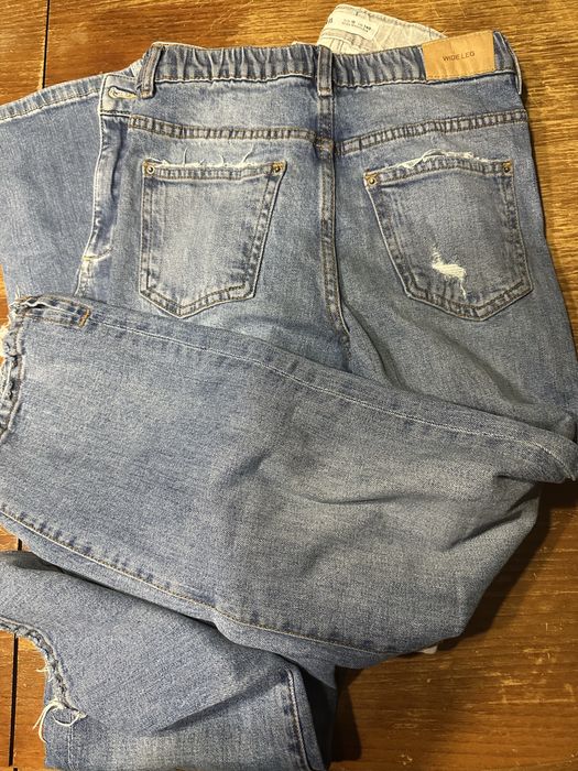 3 Calca de ganga de menina usado.  Bem estimado.