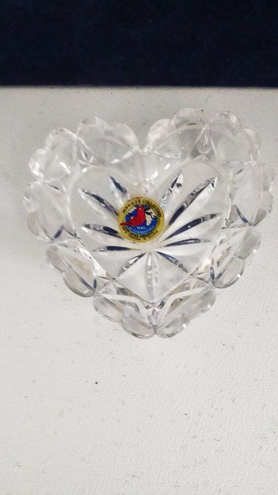 Vintage, guarda-jóias em vidro cristal