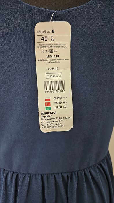 Sukienka Damska Na Ramiączkach Granatowa Cache Cache Rozmiar L