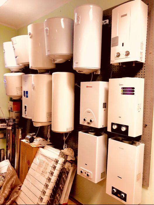 Установка и продажа бойлеров, котлов,колонок,радиаторов.