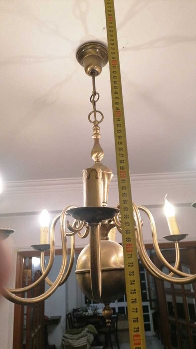 Candeeiro de Teto Vintage em Latão - Estilo Holandês