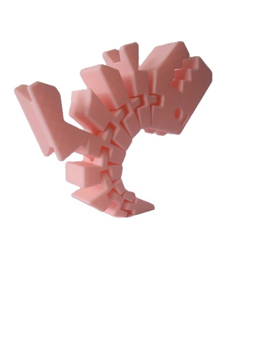 Różowa figurka -  Ruchomy Dinozaur rozmiar L | 21,5 cm długości