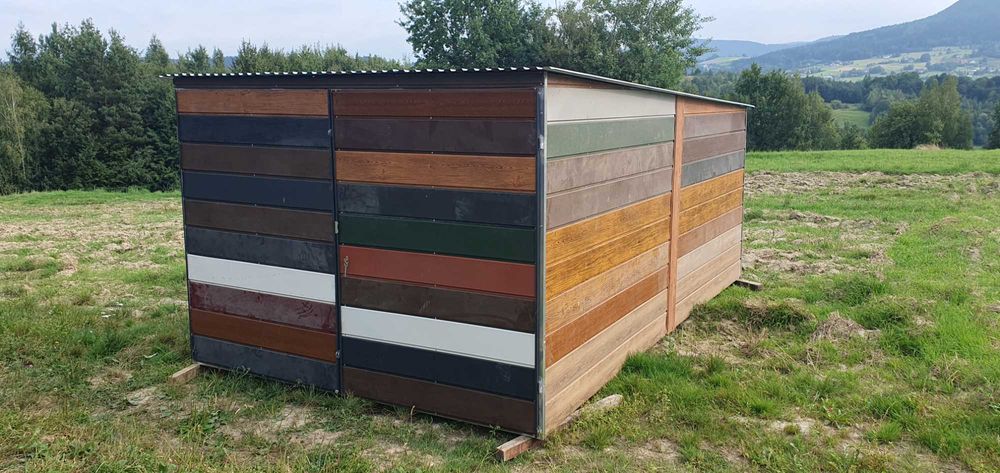 Garaż blaszany, schowek budowlany 3x5 II gatunek KONSTRUKCJA OCYNK