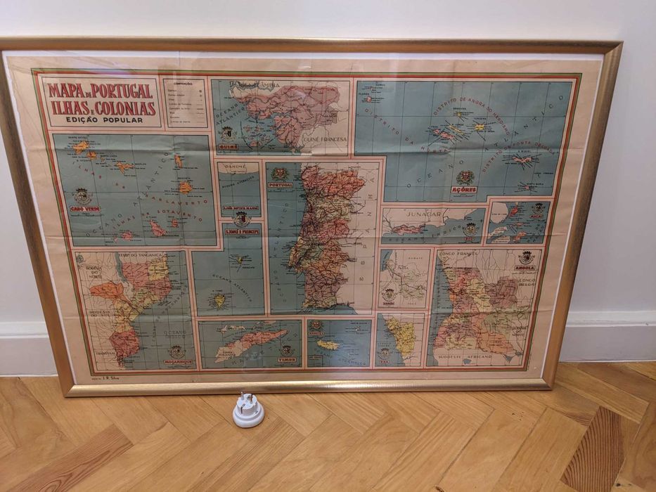 Mapa autêntico de Portugal, Ilhas e Colónias de 1952