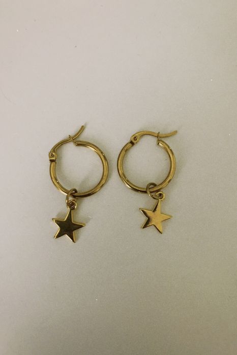 Brincos com estrelas aço inoxidável