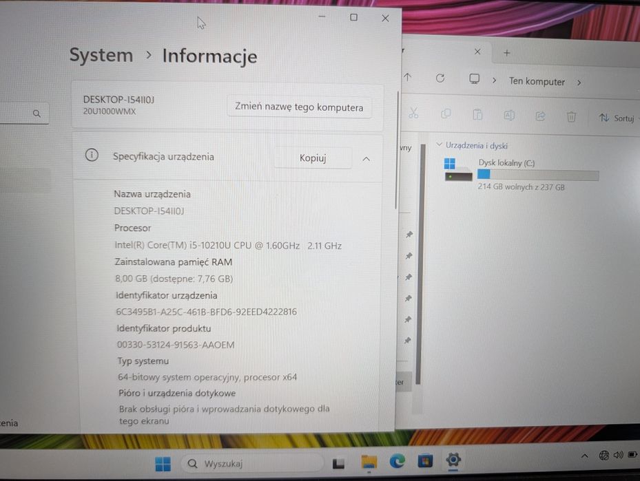 UltraBook Lenovo ThinkPad L14 i5 10210U 8GB RAM 256GB Windows 11 Gwarancja