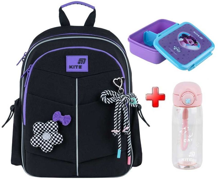 Рюкзак шкільний Kite Education Flower Power K26-771S-2  подарунок ланчбокс та пляшка  (на зріст дитини 115-130 см)
