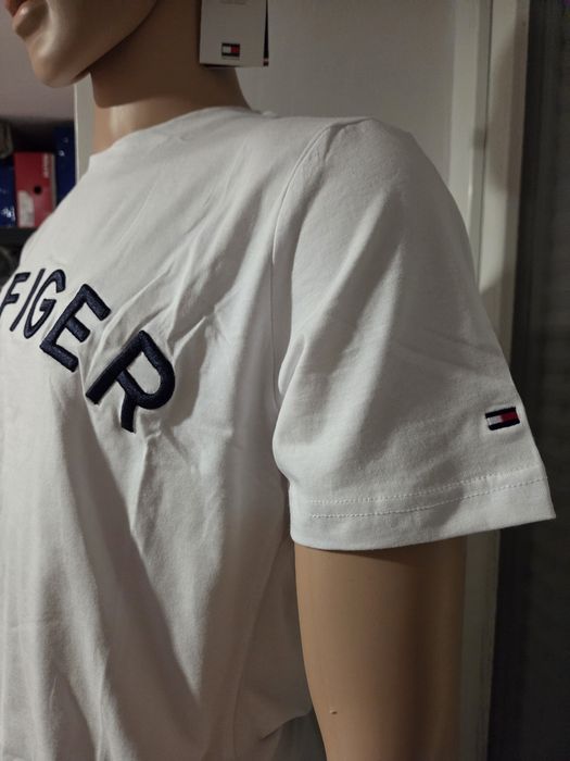 Meska biala koszulka duze logo r.XL