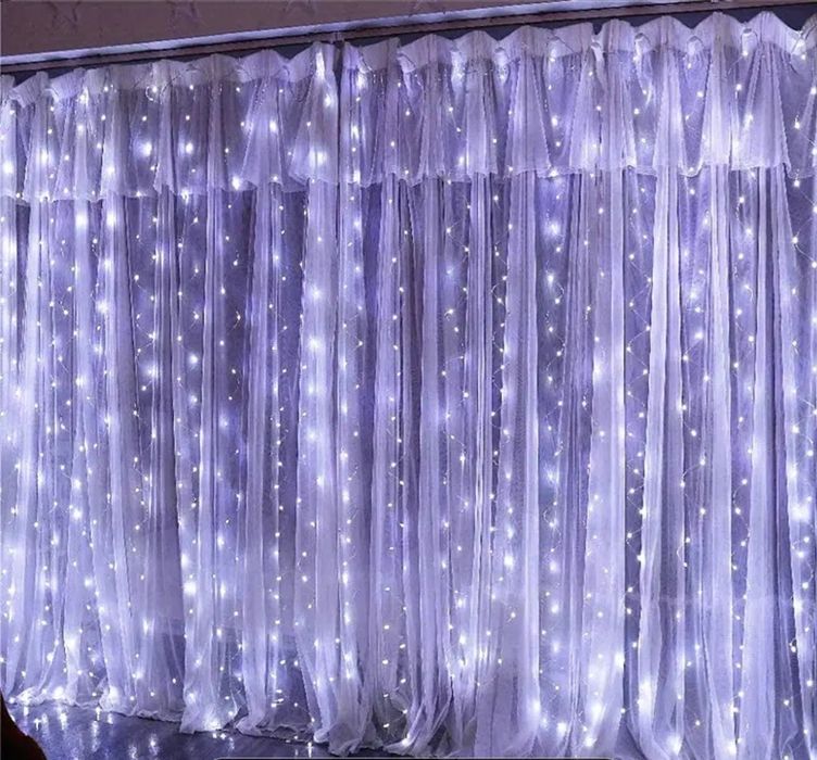 Гірлянда штора в теплому та холодному кольорах