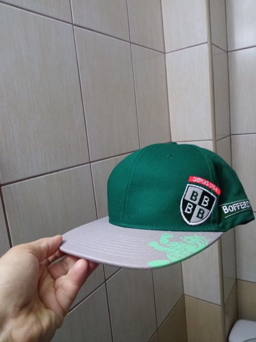 czapka basic sportowa zielona z daszkiem baseballówka bejsbolówka daszek elegancka sport retro drip premium vintage  w świetnym stanie. Szeroko