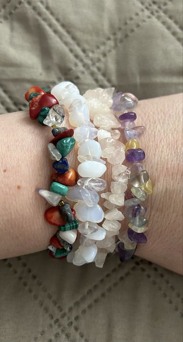 Zestaw bransoletek / kamienie naturalne / ręczna robota / 4 za 20zł