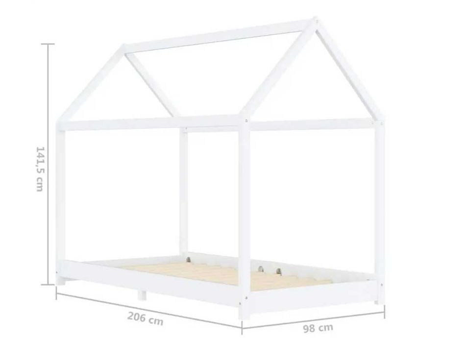 Łóżeczko łóżko dziecięce 90 X 200 CM białe  DOMEK NOWOCZESNY STYL