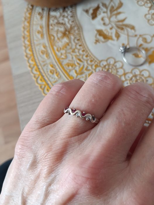 Кольцо с фианитом р.17-17,5