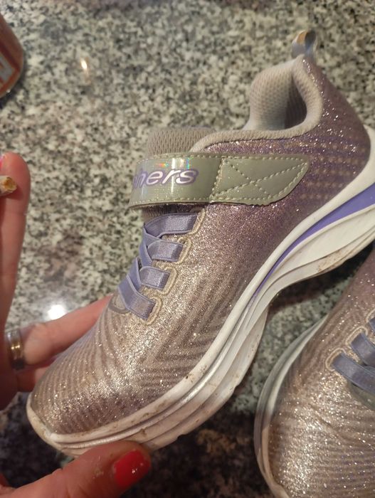 Sketchers glitter sapatos infantis tamanho 30 como novo