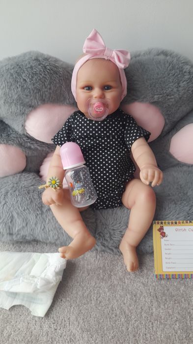 Lalka jak żywe dziecko reborn piękna NOWA duża prawie 50 cm , cala gum
