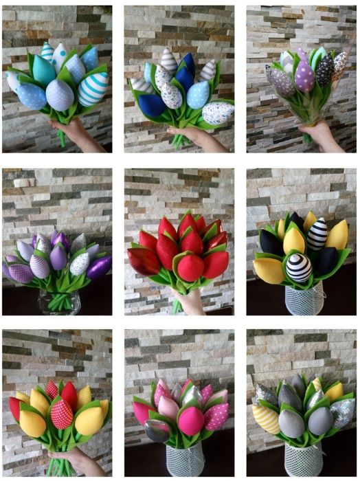 tulipany szyte z materiału 162 wzory do wyboru