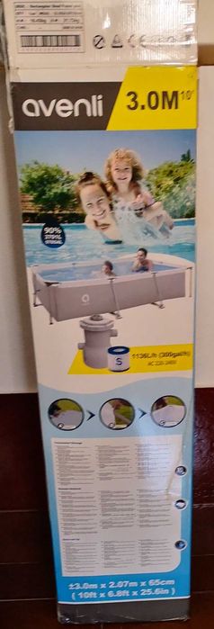 Piscina desmontável de jardim. Dimensões 3,00X2,07X0,65m