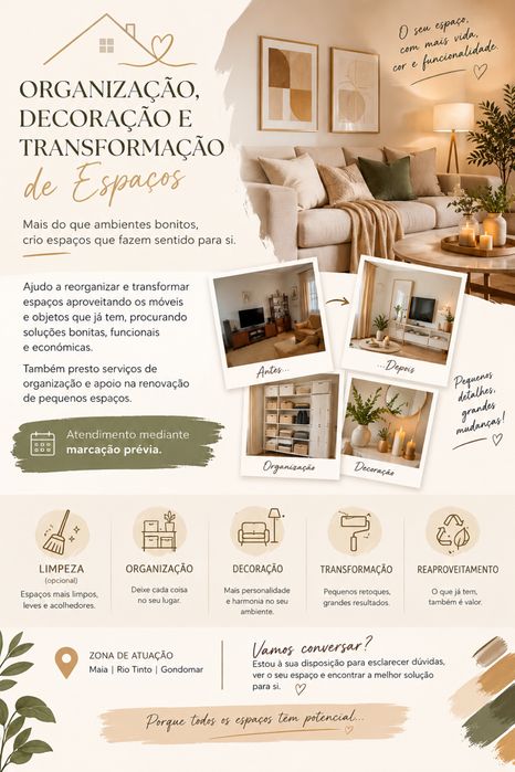 Organização, decoração e transformação de espaços