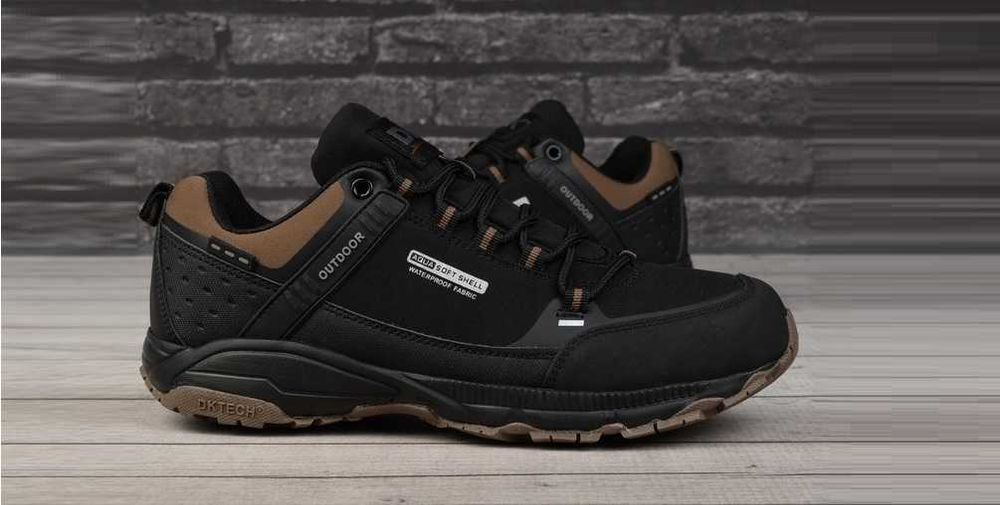 Czarne Buty Męskie Trekkingowe 41-46 DK Soft Shell Wodoodporne