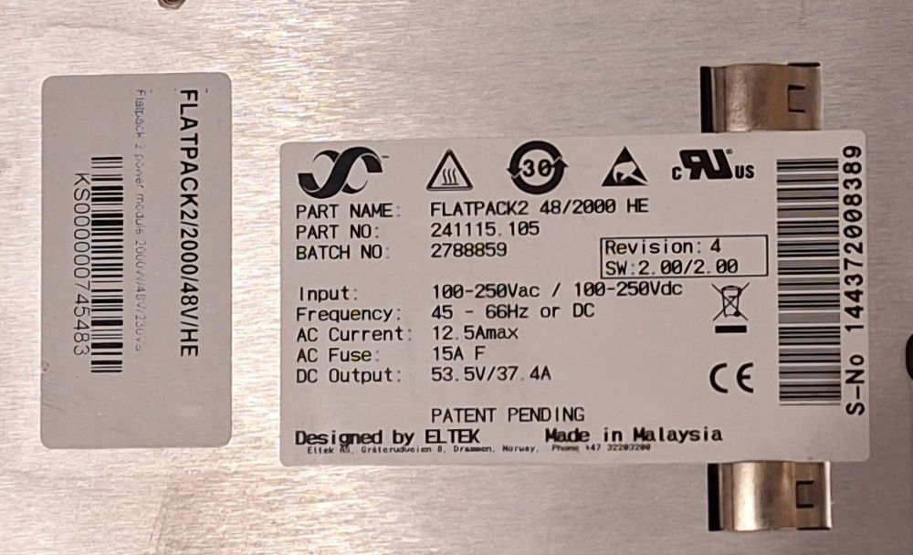 Блок живлення Eltek Flatpack2 HE 48V/2000W