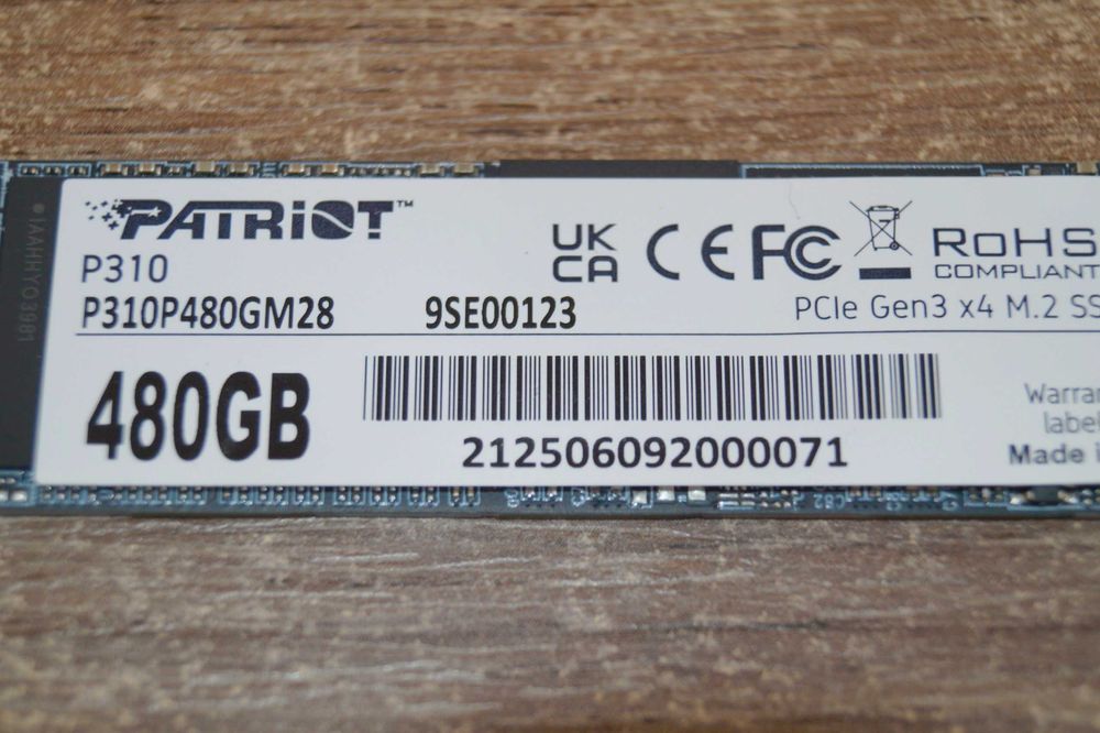SSD накопичувач Patriot P310 480GB M.2 2280 NVMe PCIe 3.0 TVOYO