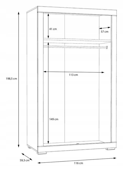 Szafa słupek komoda biurko Snow Forte