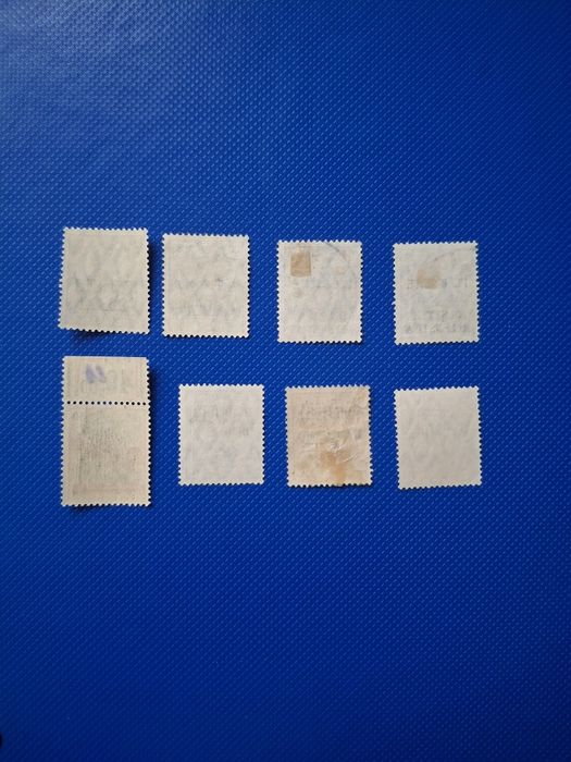 Polskie znaczki na niemieckich znaczkach "Germania"