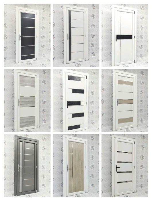 Міжкімнатні металопластикові двері INOX02+скло білі