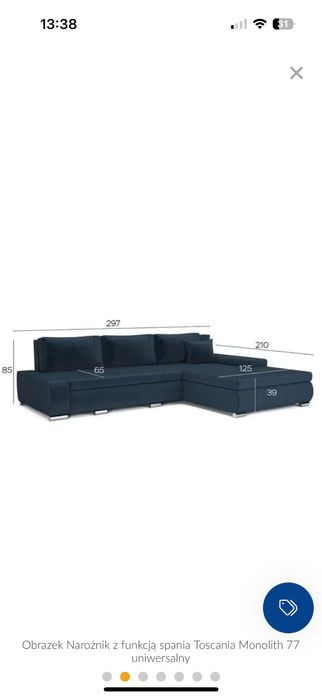 Narożnik z funkcja spania