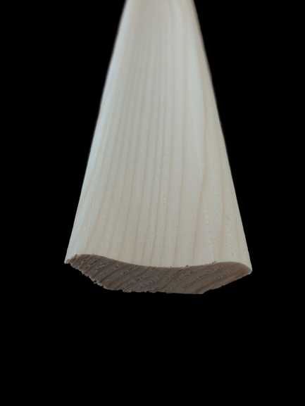 Ćwierćwałek drewniany 30x30 wklęsły świerkowy podloga sufit listwa