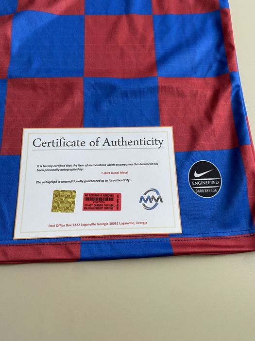 Maillot Messi FC Barcelone - Dédicacé Signé Avec Certificat COA - Espagne