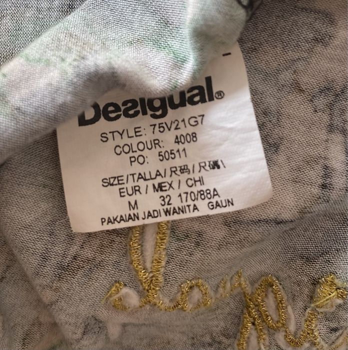 Sukienka zielona Desigual rozmiar M letnia codzienna