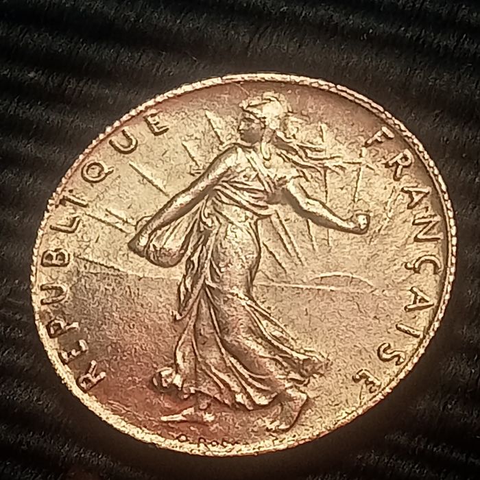 moeda prata 50 centimos 1917 Franca
