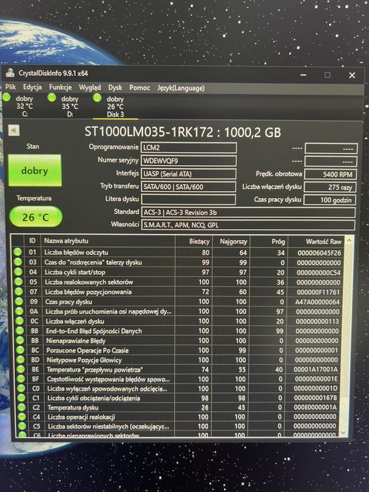 Dysk Twardy SEAGATE Laptop SSHD 1TB