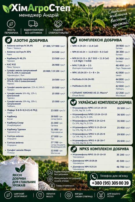 Тіосульфат Амонія РКД NPK Азот Добрива Кас Карбамід Селітра Поліфоска