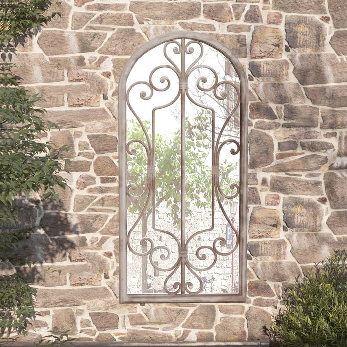 Vidaxl Lustro Ogrodowe, Kolor Piaskowy, 100X45 Cm, Żelazna Rama