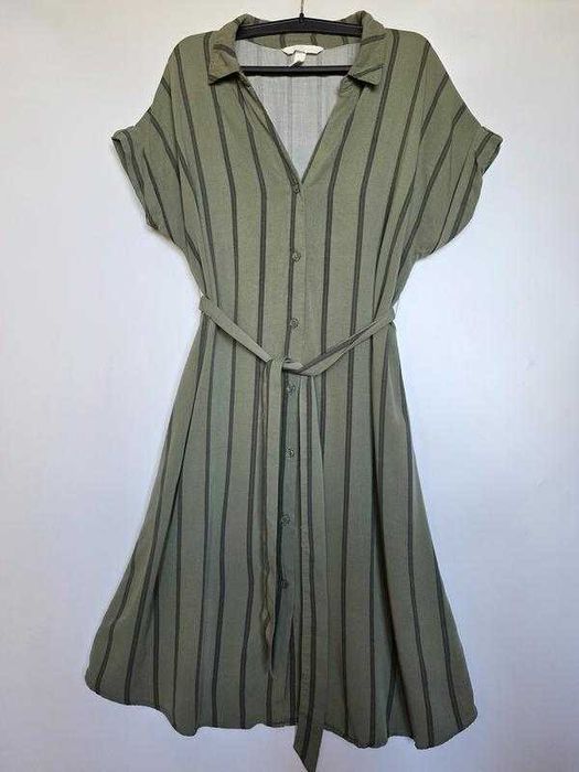 Легкое платье с поясом для беременных h&m mama в полоску вискоза