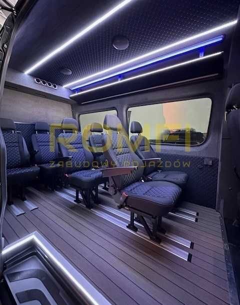 zabudowa busa montaż foteli brygadówka sprinter crafter ducato iveco
