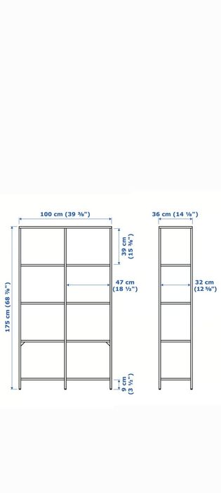 Regał ikea vittsji czarny szklane półka