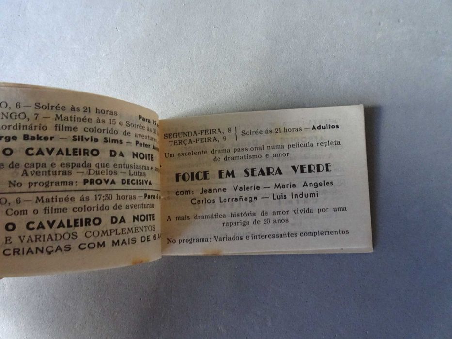 Programa Cinema Stadium Sport Algés e Dafundo Janeiro 1962