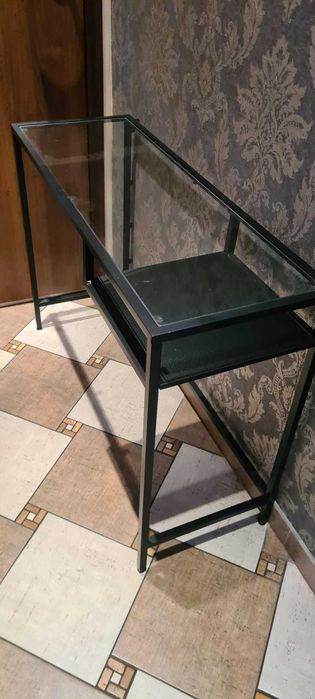 Toaletka konsola szkło hartowane z półką 100 dł, 36 szer, 74 wys.