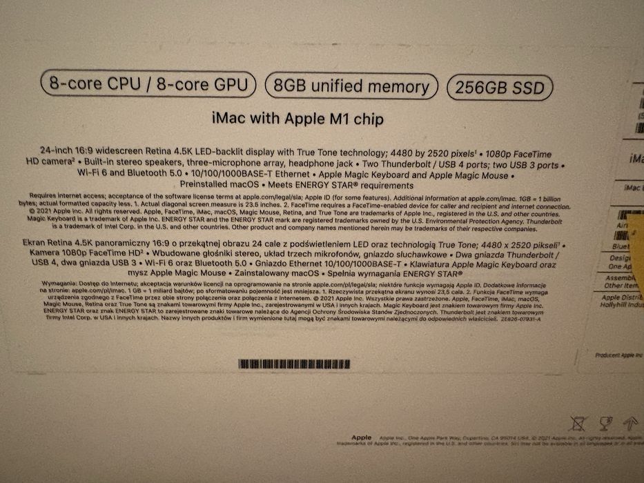 IMac M1 8gb 8core GPU | Touch ID