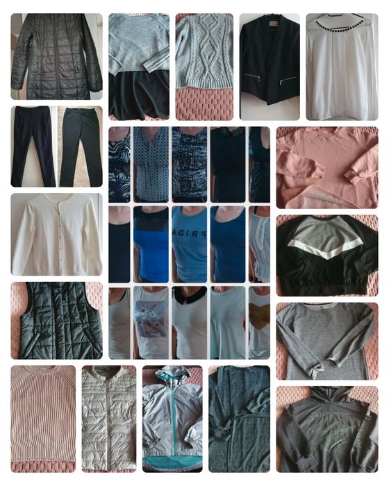 32 szt ciuchy damskie S, paczka ubrań damskich S, paczka młodzieżowa S, ciuchy S , ubrania damskie S, bluzki bluzy kurtki spodnie